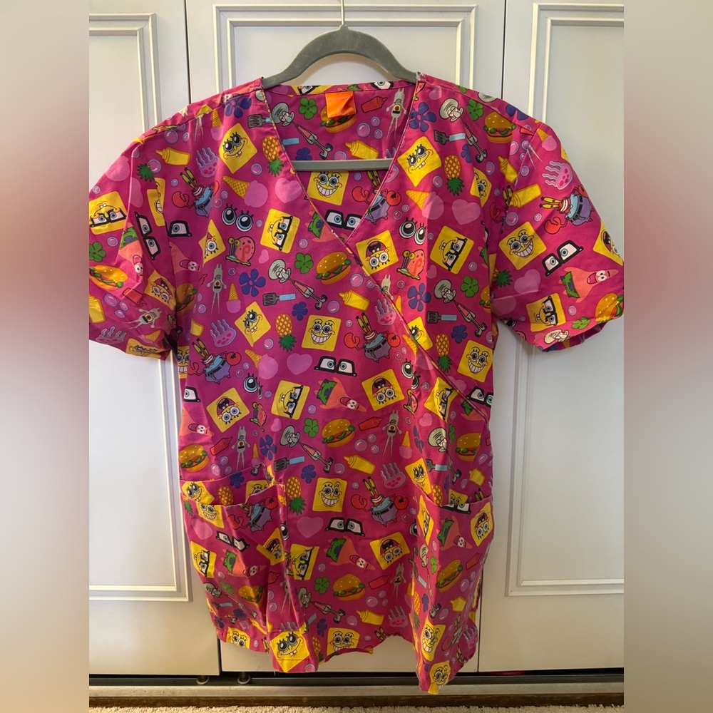 SpongeBob Print Scrub Top